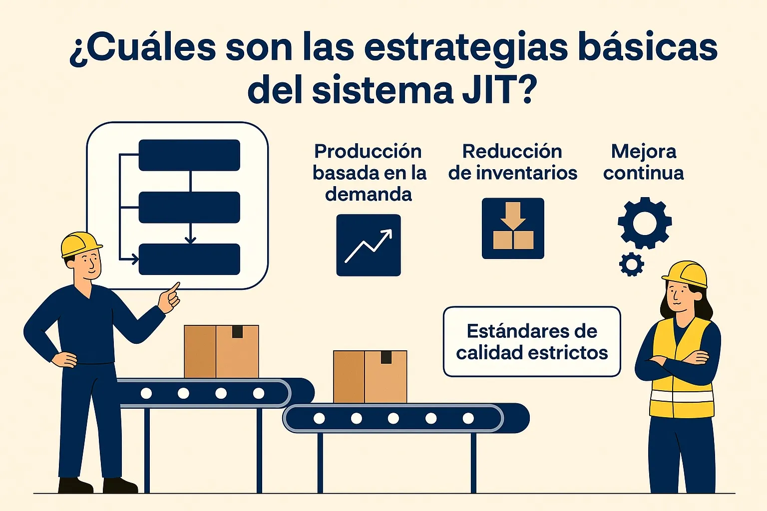 ¿Cuáles son las estrategias básicas del sistema JIT?