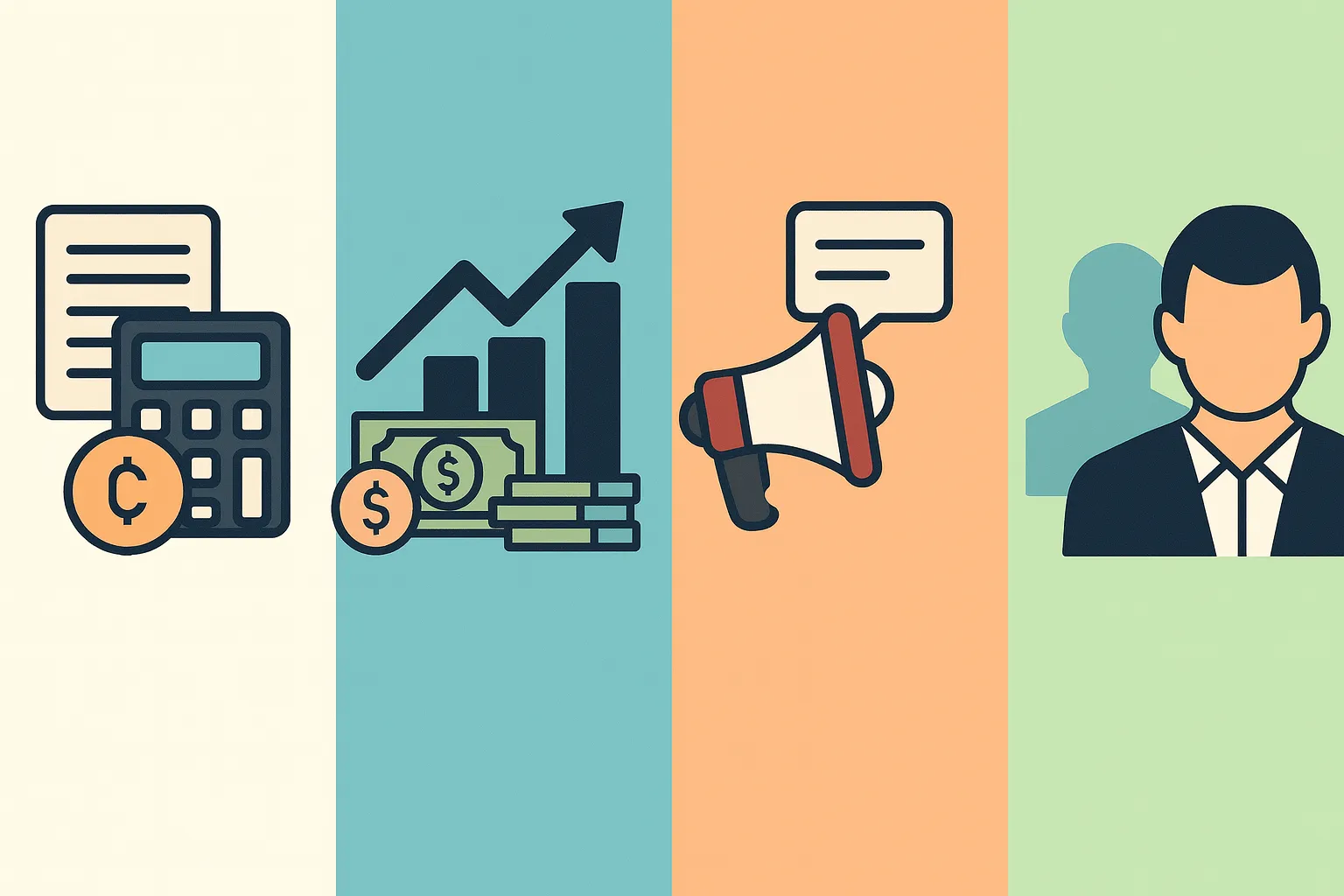Materias clave en Administración de Empresas: contabilidad, finanzas, marketing y recursos humanos
