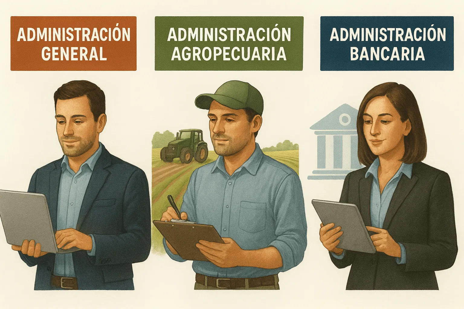 Diferencias entre Administración general, Agropecuaria y Bancaria