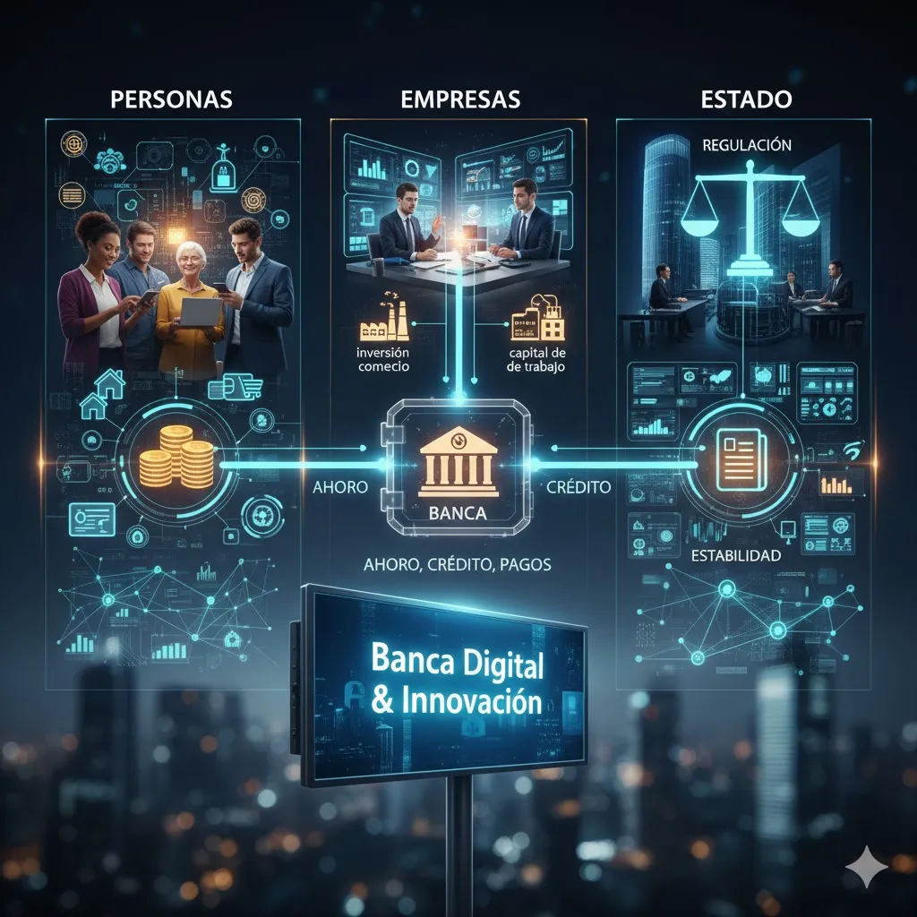 Cómo se relacionan la banca con la economía, empresas y usuarios